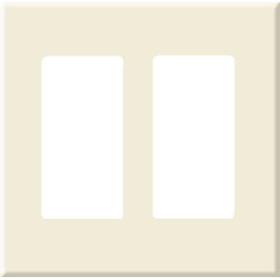 PCS Screwless Decorator Wallplate, 2-Gang, Light Almond